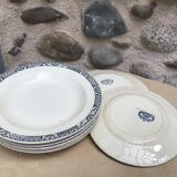 6 assiettes à soupe robert salins a&c terre de fer