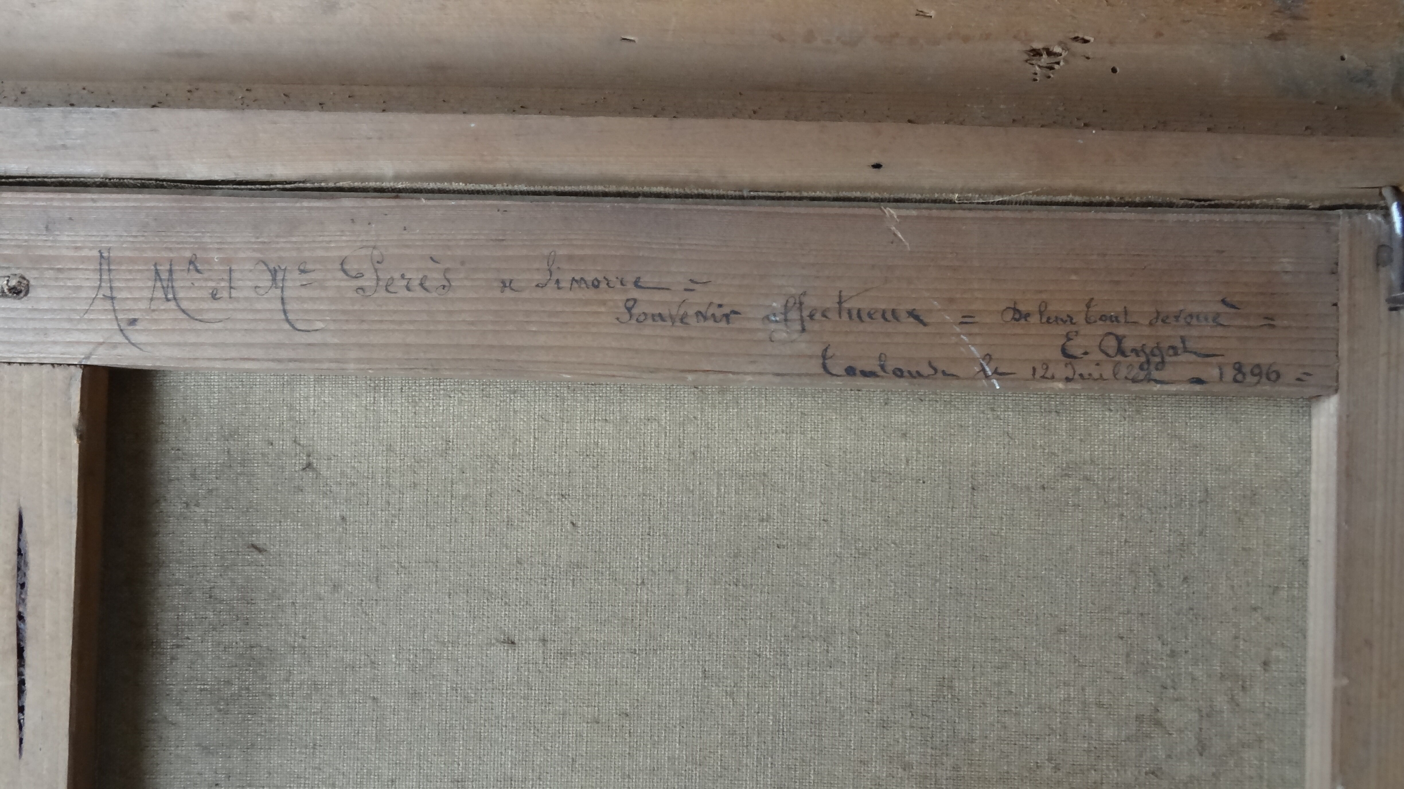 Animated landscape, washerwomen by the river, 81 x 70 cm, Oil on canvas XIXth by E. AYGAL