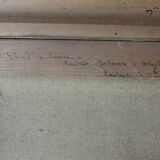 Animated landscape, washerwomen by the river, 81 x 70 cm, Oil on canvas XIXth by E. AYGAL