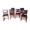 Chaises anciennes en cuir rustique