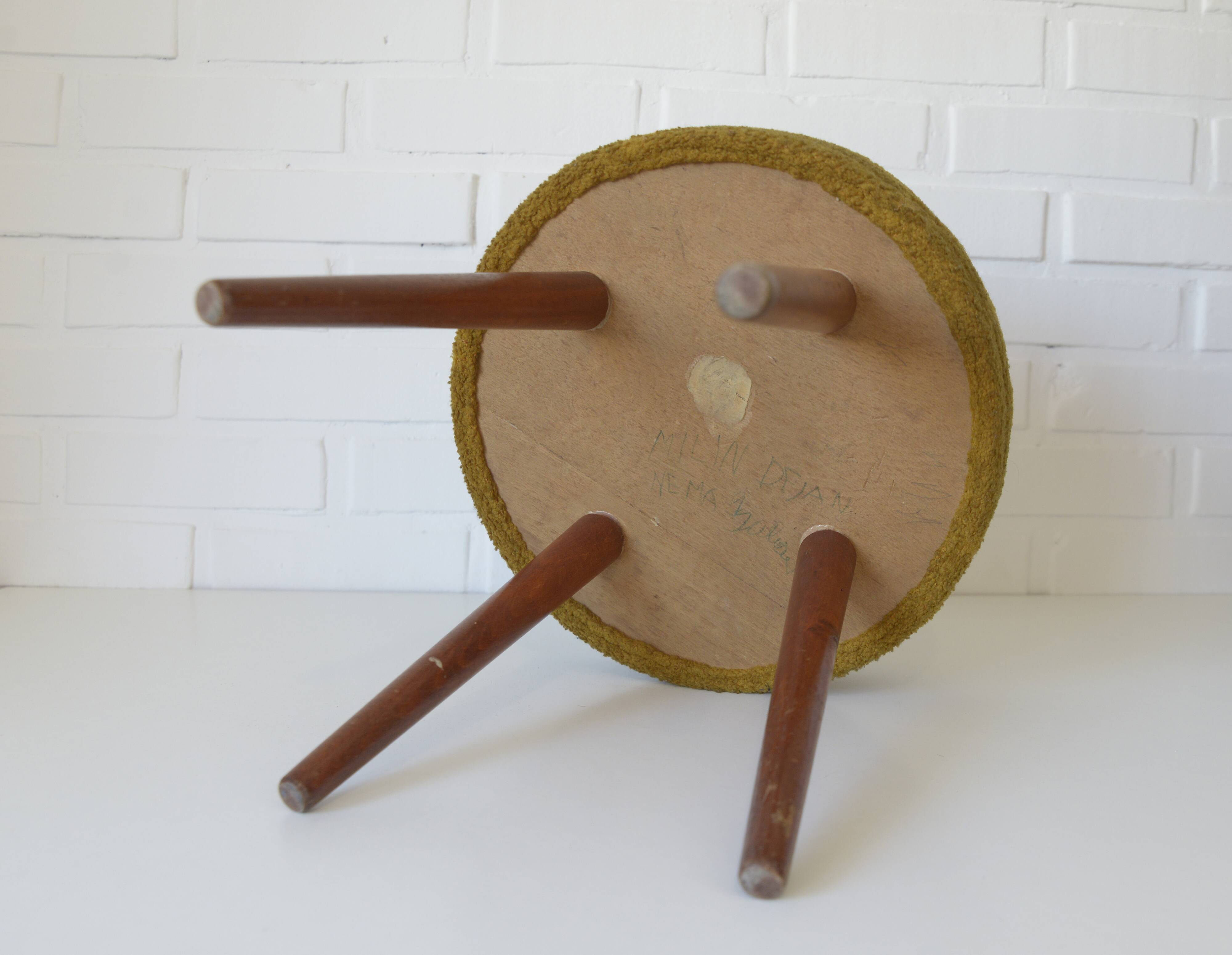 Vintage Space Age Stool: Mid Century Ottoman, Yugoslavia 1960s
