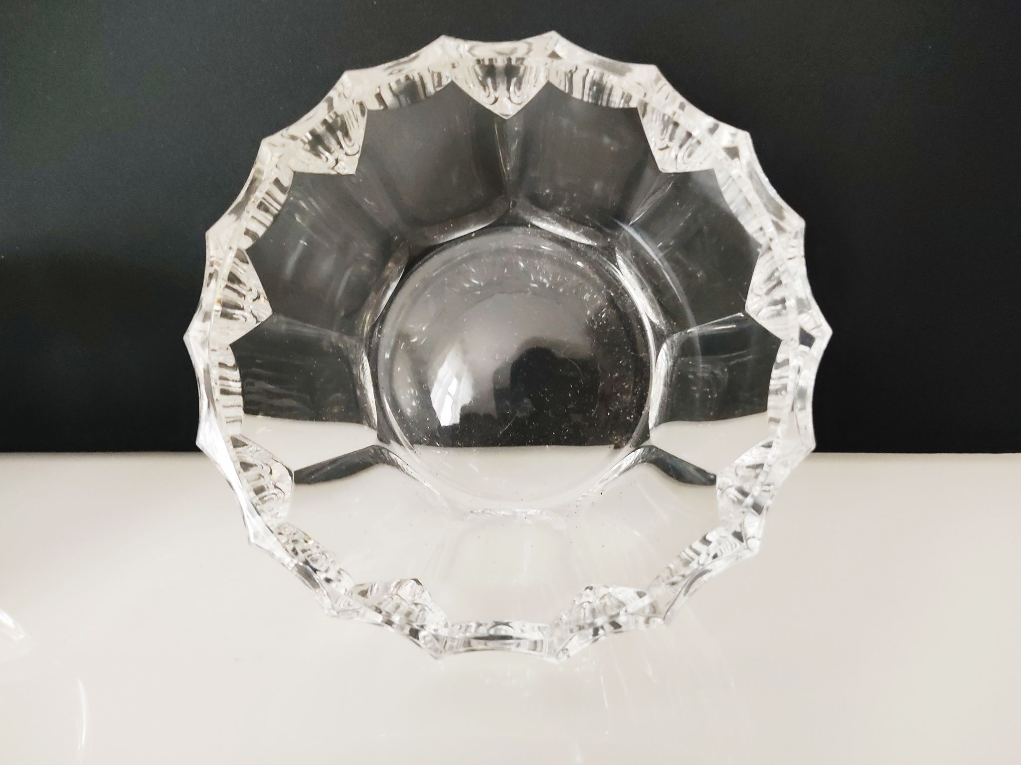 Set of 3 cups including one signed Val Saint Lambert