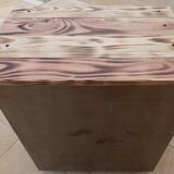 Old industrial furniture in rusty effect metal with two drawers on casters
