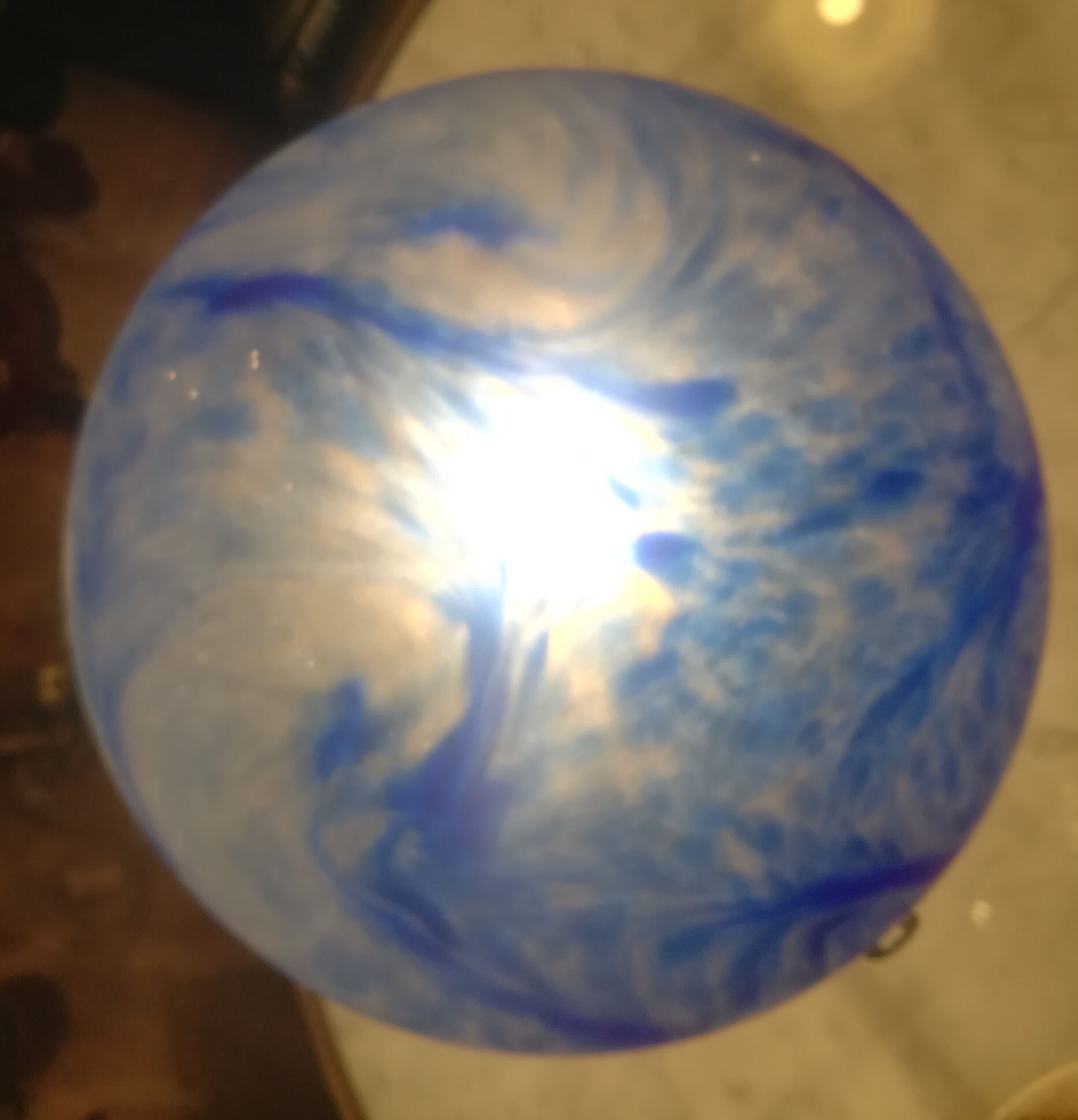 Mushroom lamp in glass paste