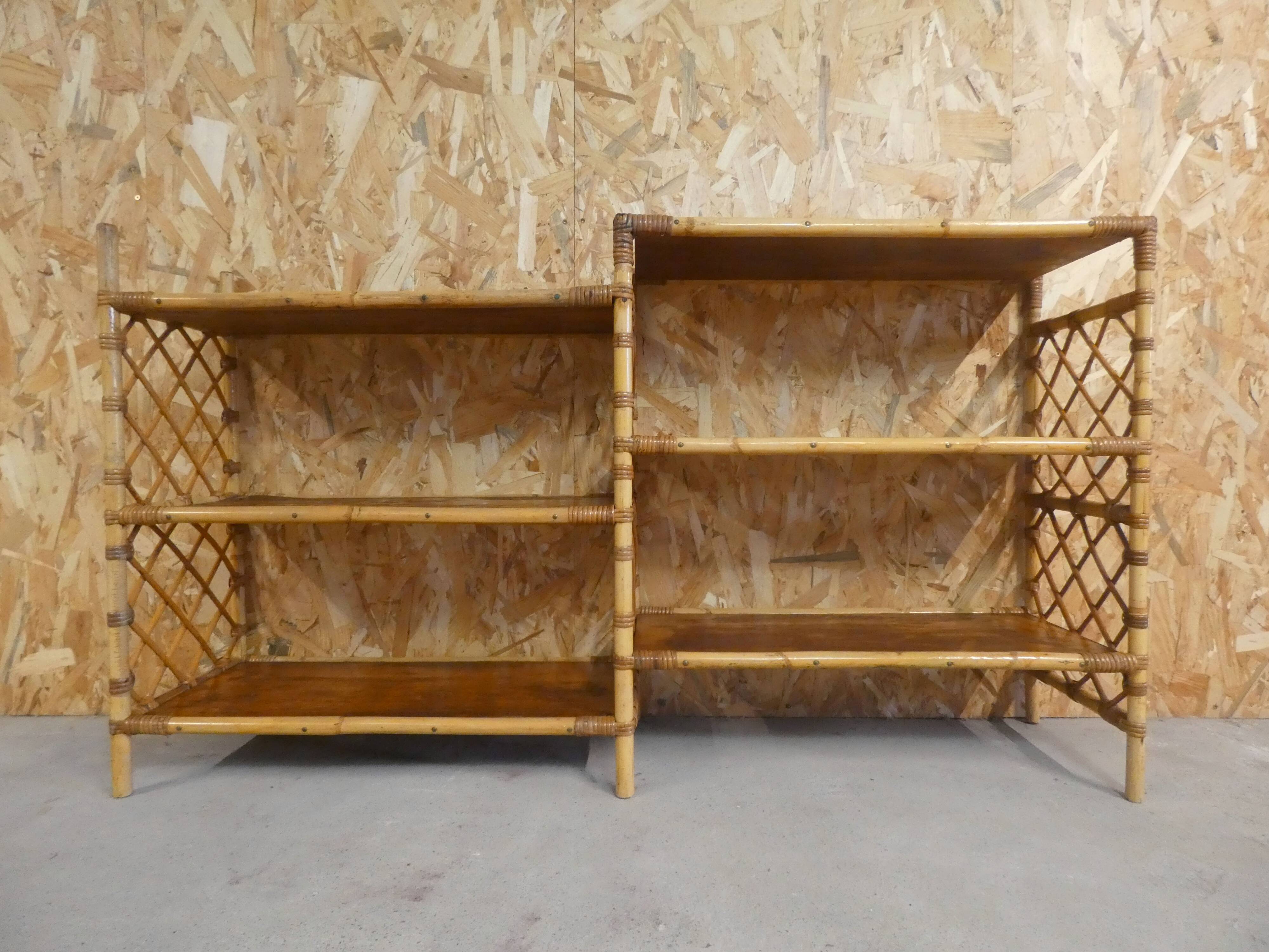 Rattan console shelf sideboard