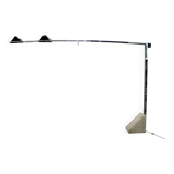Mid-Century Modern Italian Steel and Travertine Floor Lamp, 1970s
