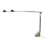 Lampadaire italien moderne du milieu du siècle en acier et travertin, années 1970