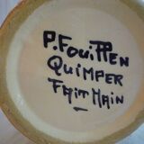 Quimper ceramic vase signed "Fouillen"