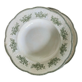 Lot de 4 assiettes creuses anciennes en terre de fer Richelieu Badonviller