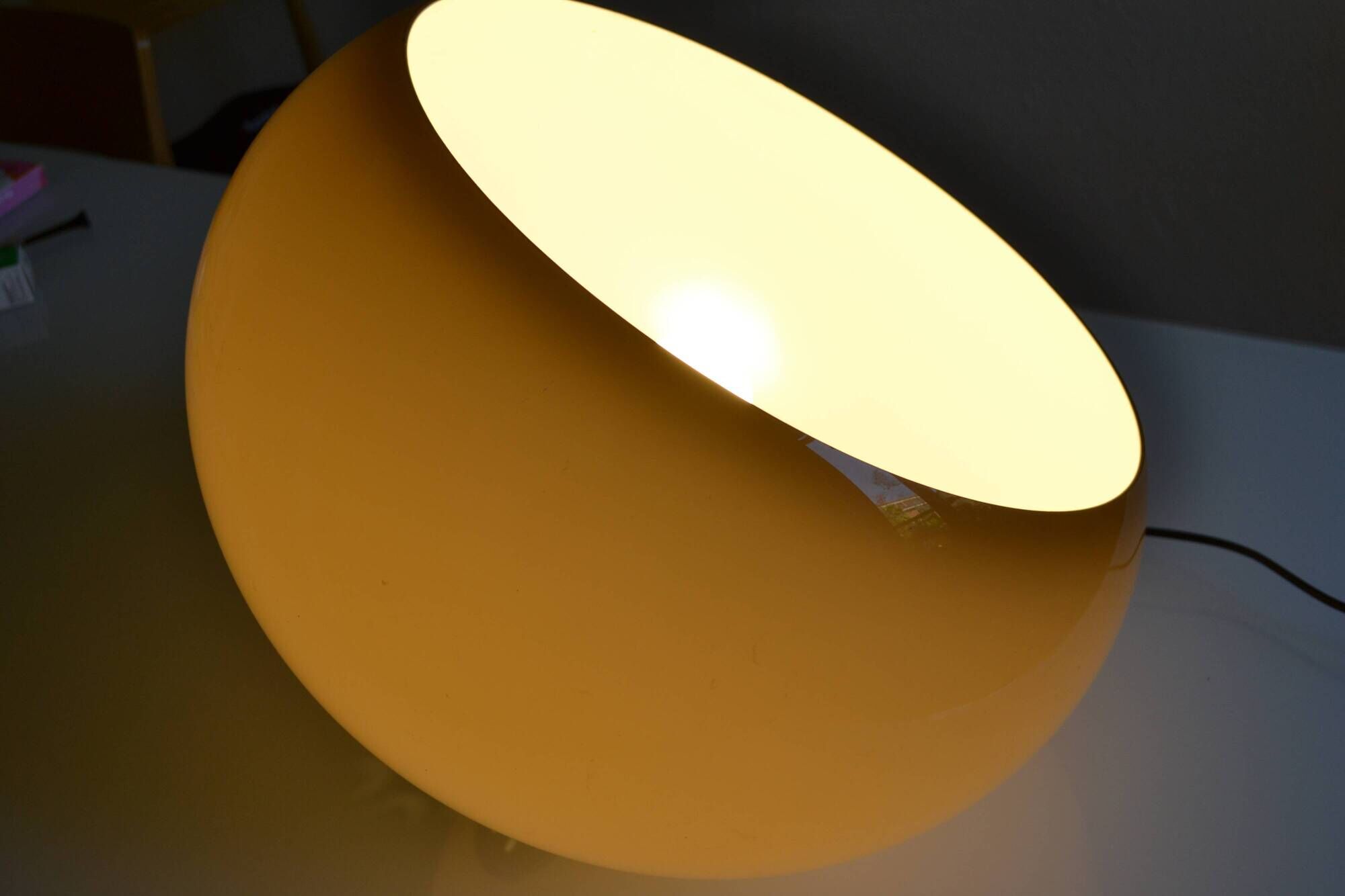 Brown gradient plastic pendant light 1970s