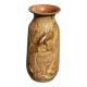 Vintage 1950s ceramic vase with floral decoration - signed Vallauris H 20 cm