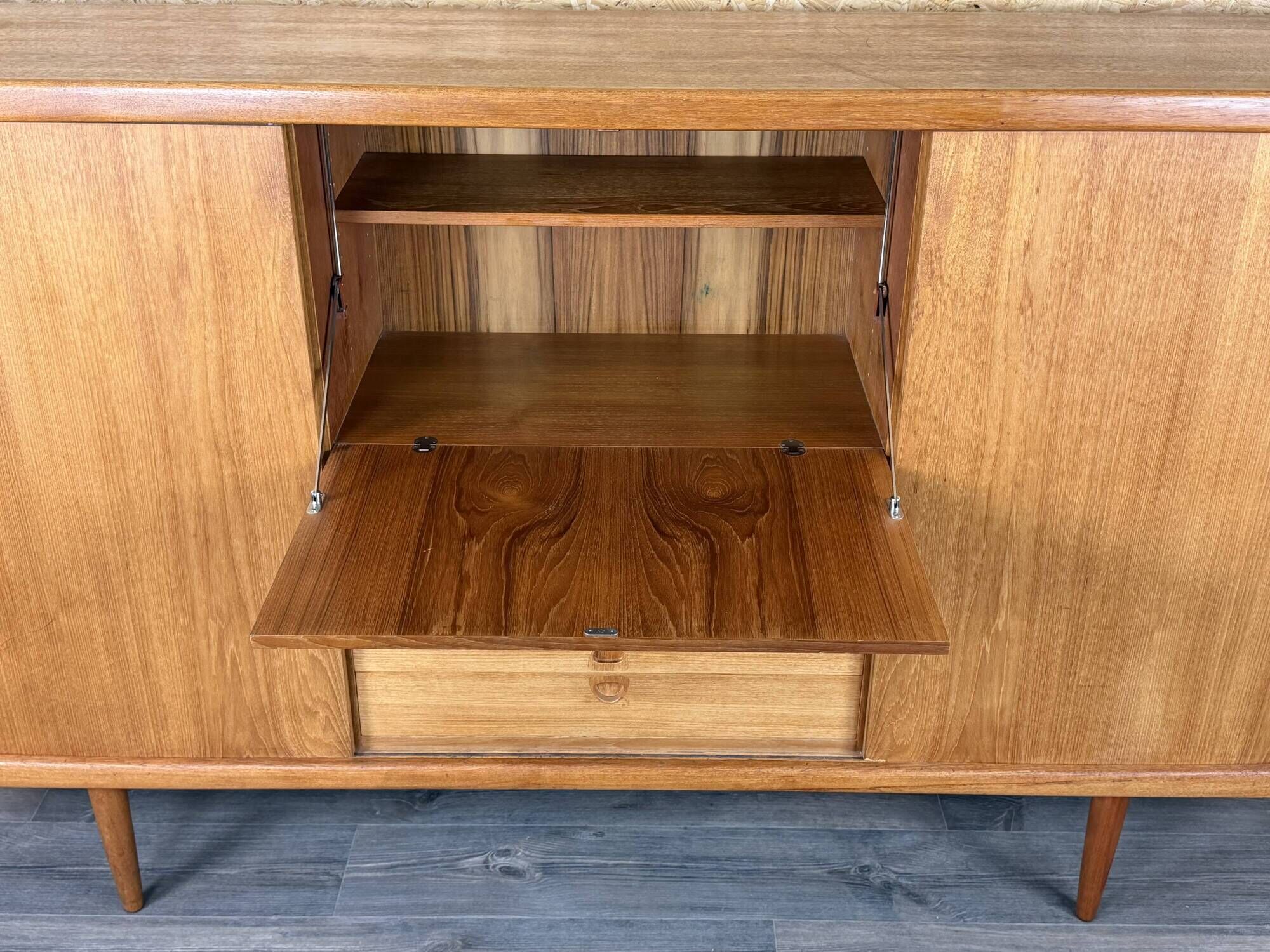 1960s 1970s Teak Sideboard Highboard by H.W. Klein for Bramin Denmark