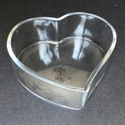 Empty glass heart-shaped pocket