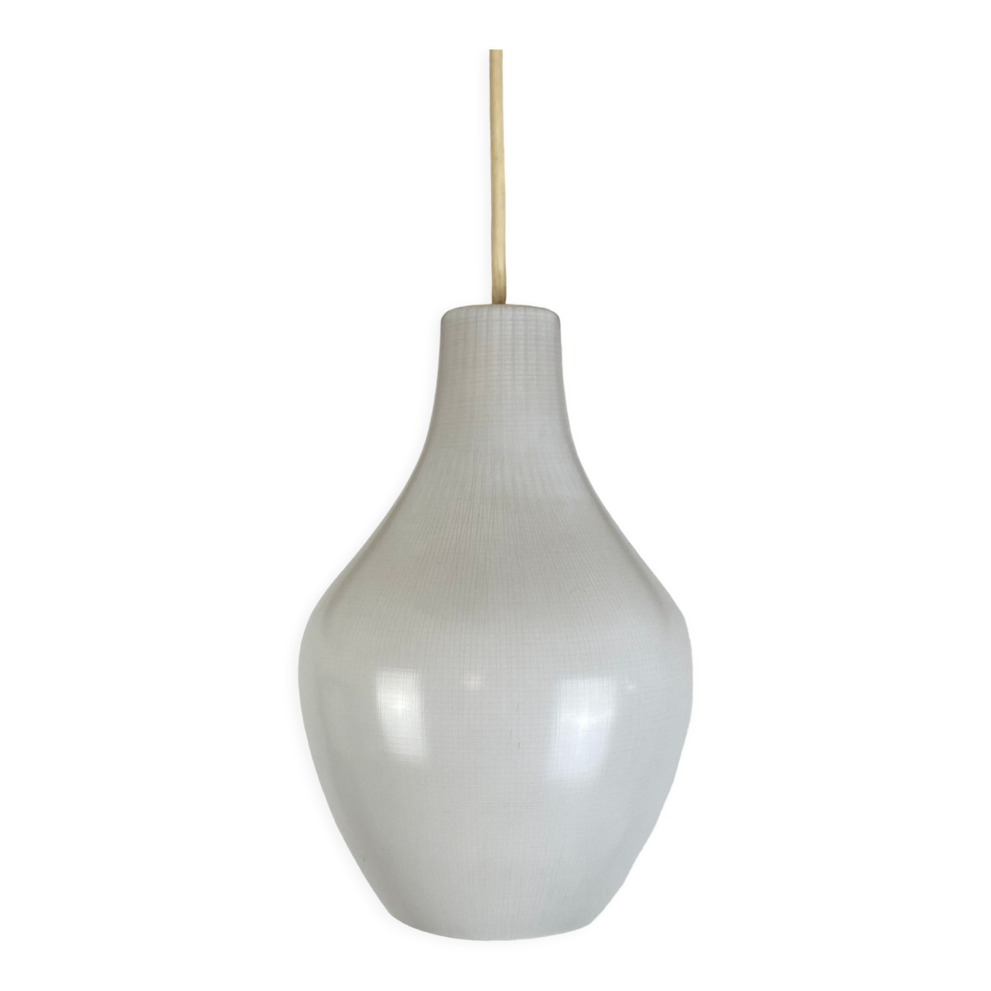 Scandinavian opaline pendant lamp drop 60s