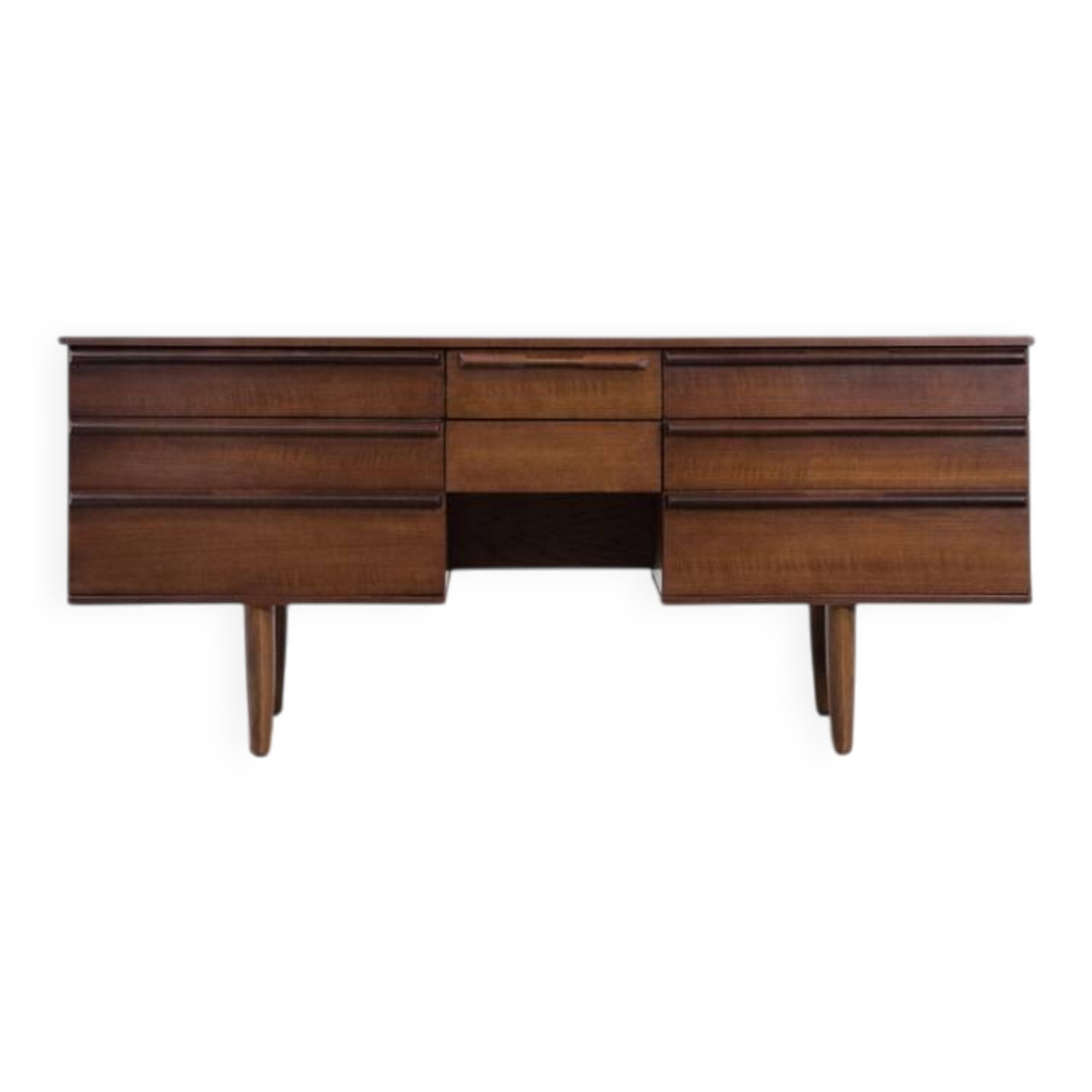Vintage Mid-Century Modern Brown Teak Desk, 1960s