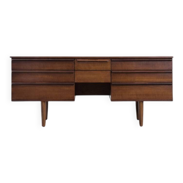 Vintage Mid-Century Modern Brown Teak Desk, 1960s