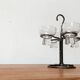 Danish metal and glass candlestick, 1960s