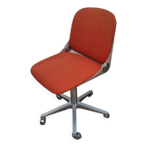 Chaise de bureau vintage Wilkhahn Modèle 2101, orange, structure en aluminium et fibre de verre