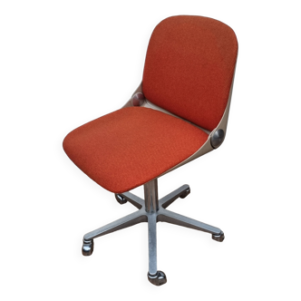 Vintage Wilkhahn Office Chair Model 2101, Orange, Aluminum and Fiberglass Frame