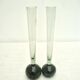 Set of 2 bubbled blown glass vases