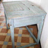 Old box desk, blue lasure