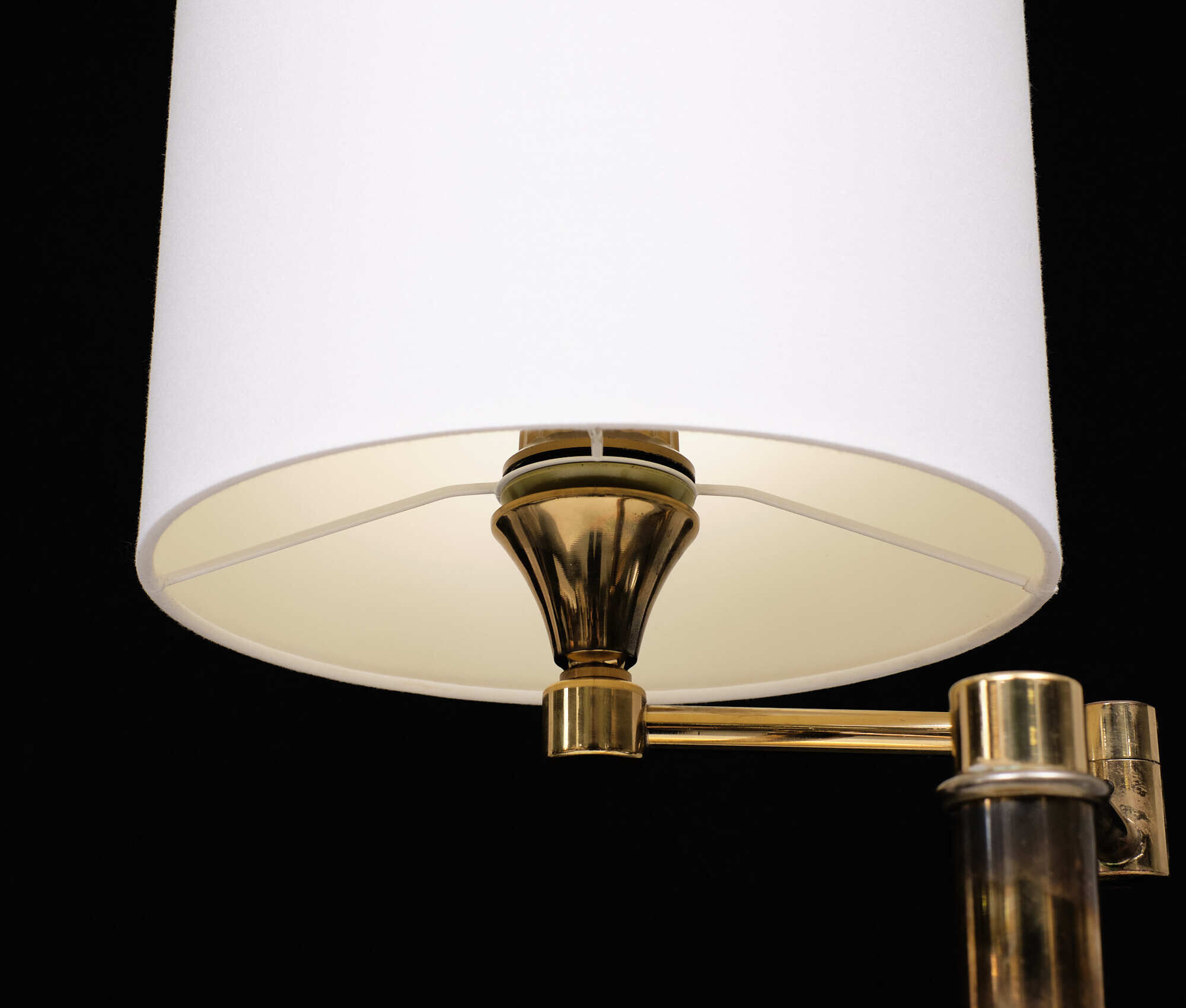 Brass swing arm desk lamp Deknudt 1970s