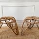 Paire de tabourets en rotin