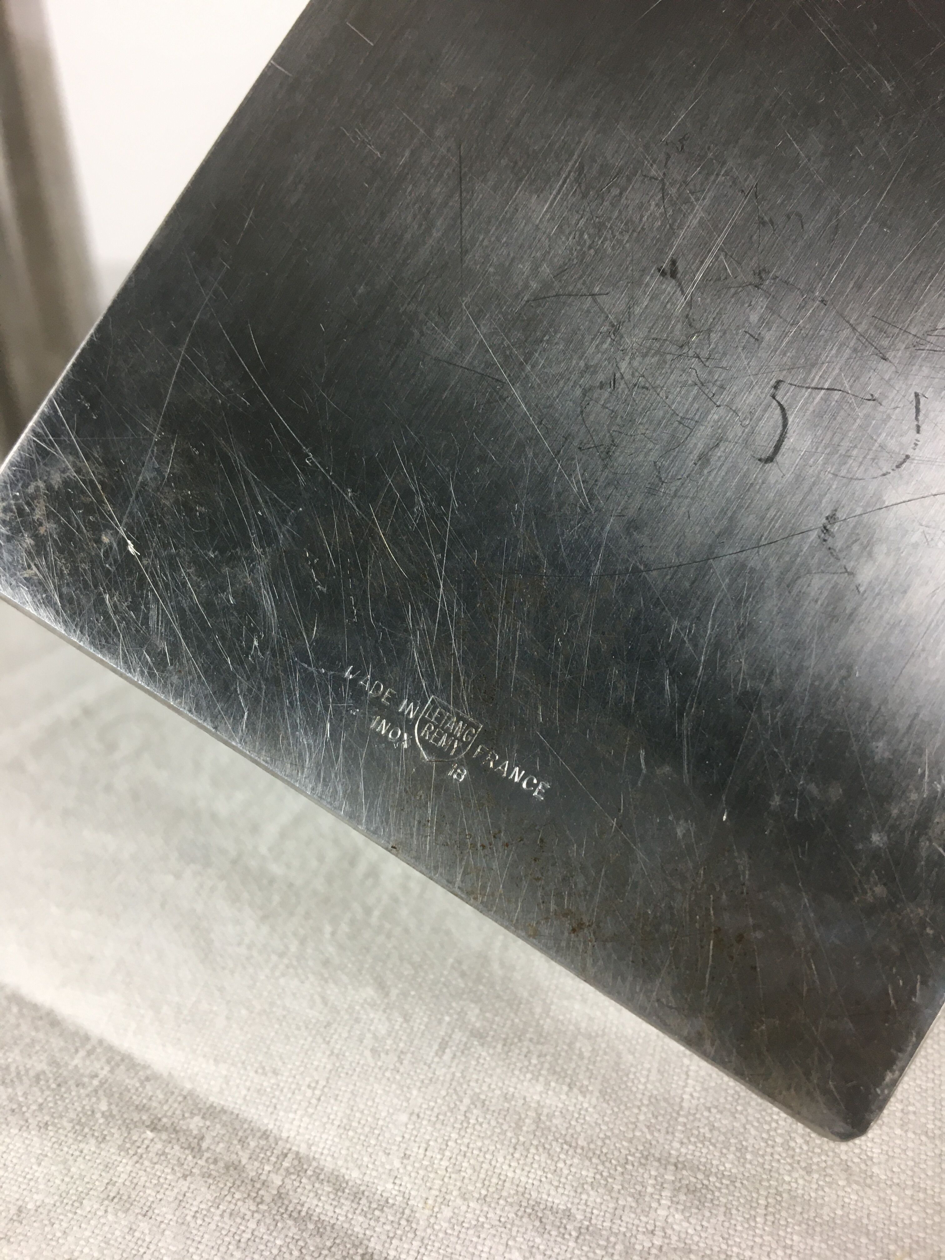 Stainless steel soliflore vase by Rémy Letang 1970