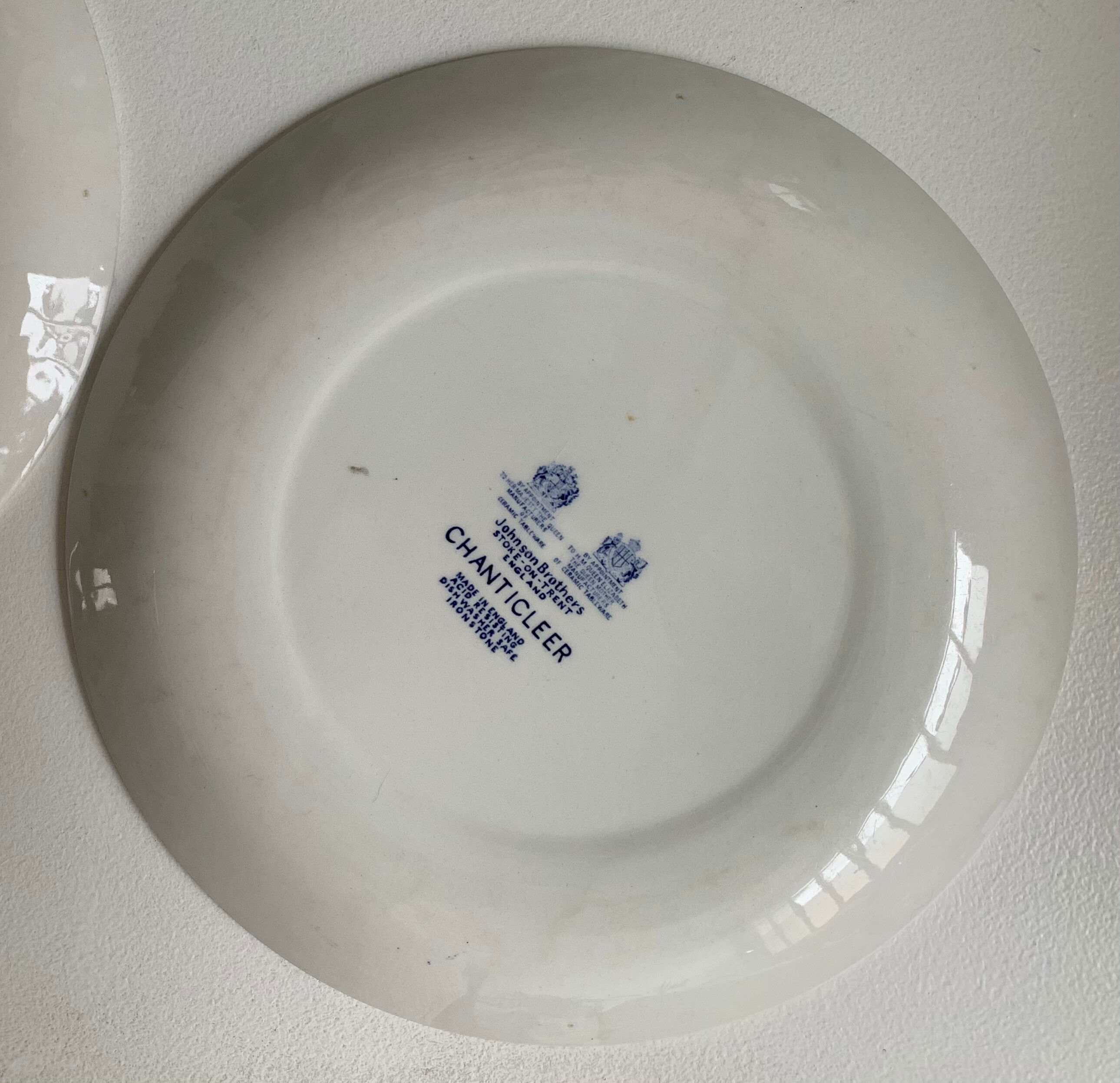 Johnson Brothers Chanticleer blue and white set of 3 plates