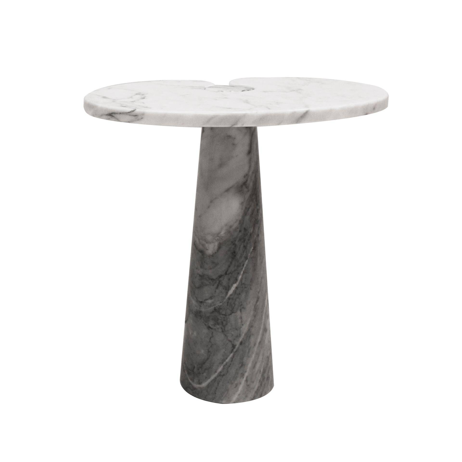 Original Angelo Mangiarotti Italian "Eros" Carrara Marble Side Tables