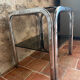 Chrome end table/side table and smoked glass