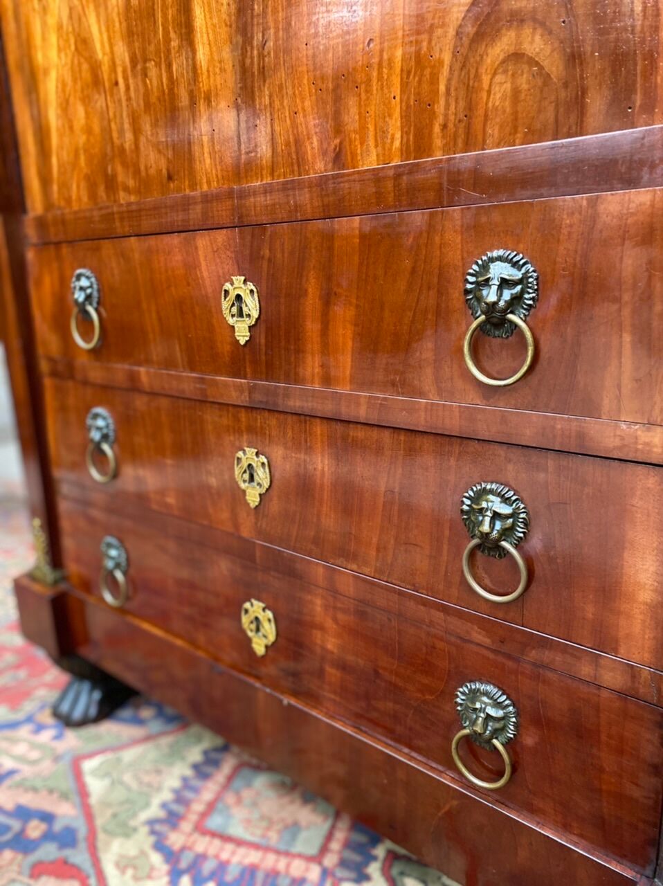 Secretary in mahogany period empire stamped pierre benoît marcion early nineteenth century