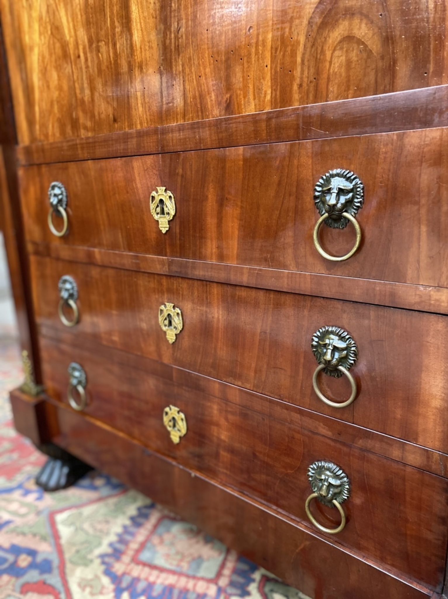 Secretary in mahogany period empire stamped pierre benoît marcion early nineteenth century