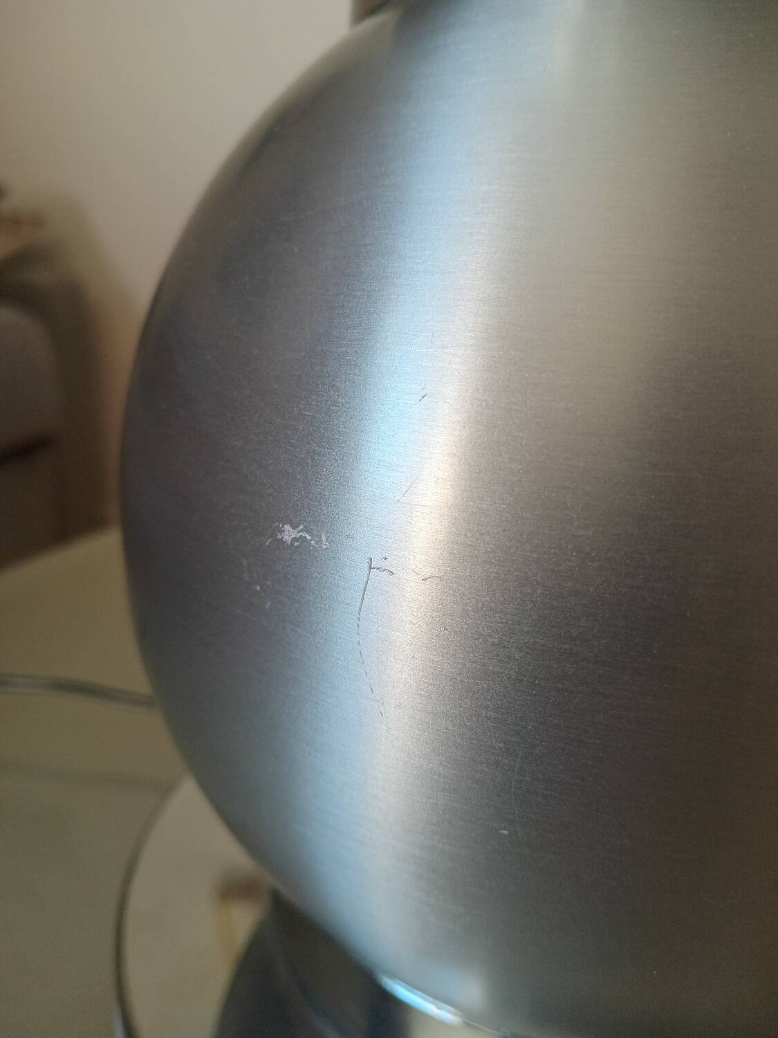 Vintage Maison Delmas lamp in brushed aluminum – Space Age design