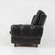 Mid-Century Design Black Leather Sofa, 1970s, Czechoslovakia
