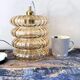 Vintage pendant lamp in golden glass