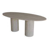 Calypso Oval Dining Table - Natural Travertine