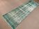 Distressed Turkish Narrow Runner 288x84 cm wool Vintage rug, Overdyed Green