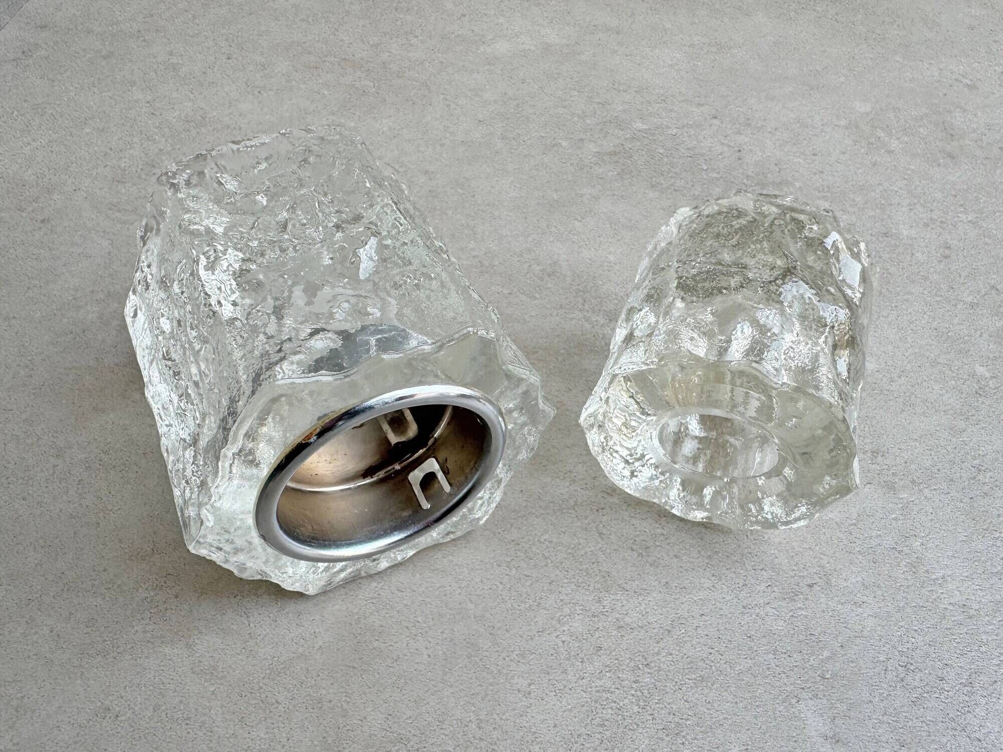 2 Vintage Scandinavian ice class candle holders