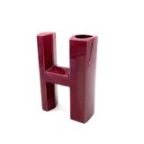 Space age red H letter shaped ceramic solifleur vase, Marcel Radureau 1970