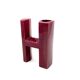 Space age red H letter shaped ceramic solifleur vase, Marcel Radureau 1970