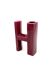 Space age red H letter shaped ceramic solifleur vase, Marcel Radureau 1970