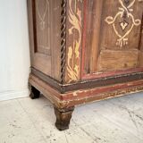 German Neo-Gothic Painted and Carved Wardrobe, 1880