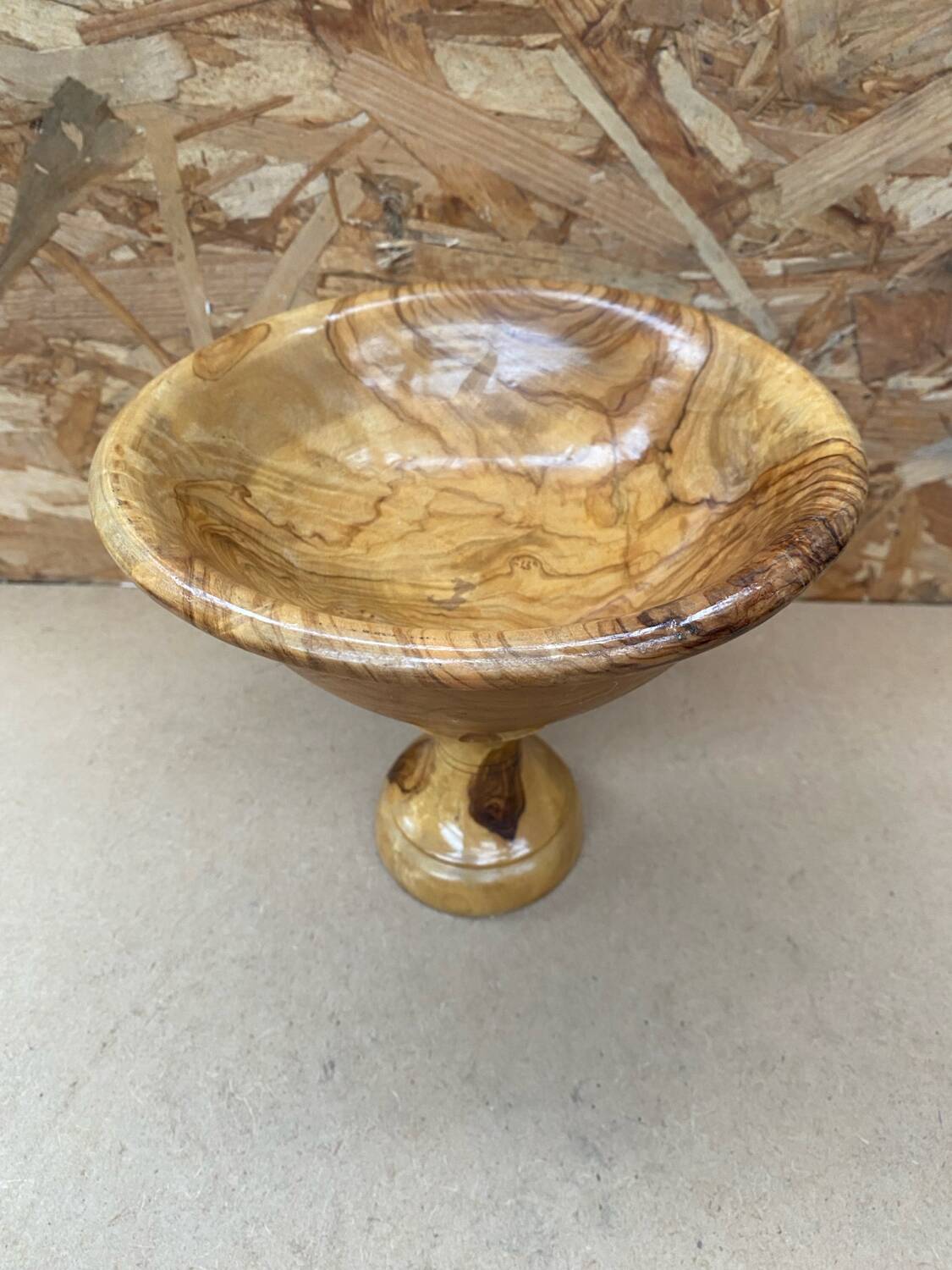 Antique Vintage Turned Wood Centerpiece Cup