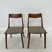 Chaises de salle à manger en teck Boomerang par A.E. Christensen, ensemble de 2.