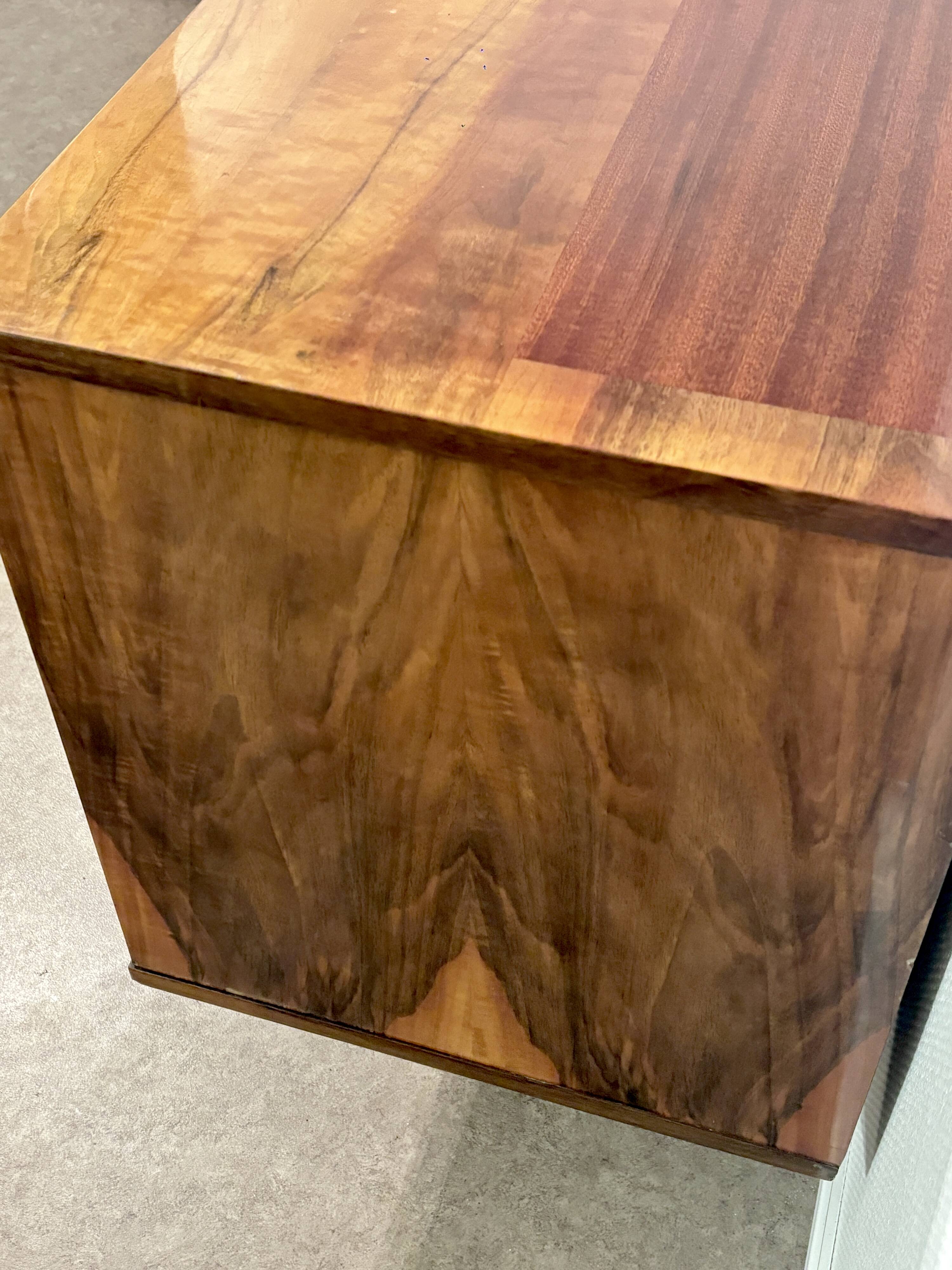 Vintage Polish buffet in flamed walnut – Mid-Century design from the 1960s