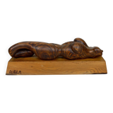 Important Sculpture of a Woman's Body, Cedar and Oak, Brutalism, 1970