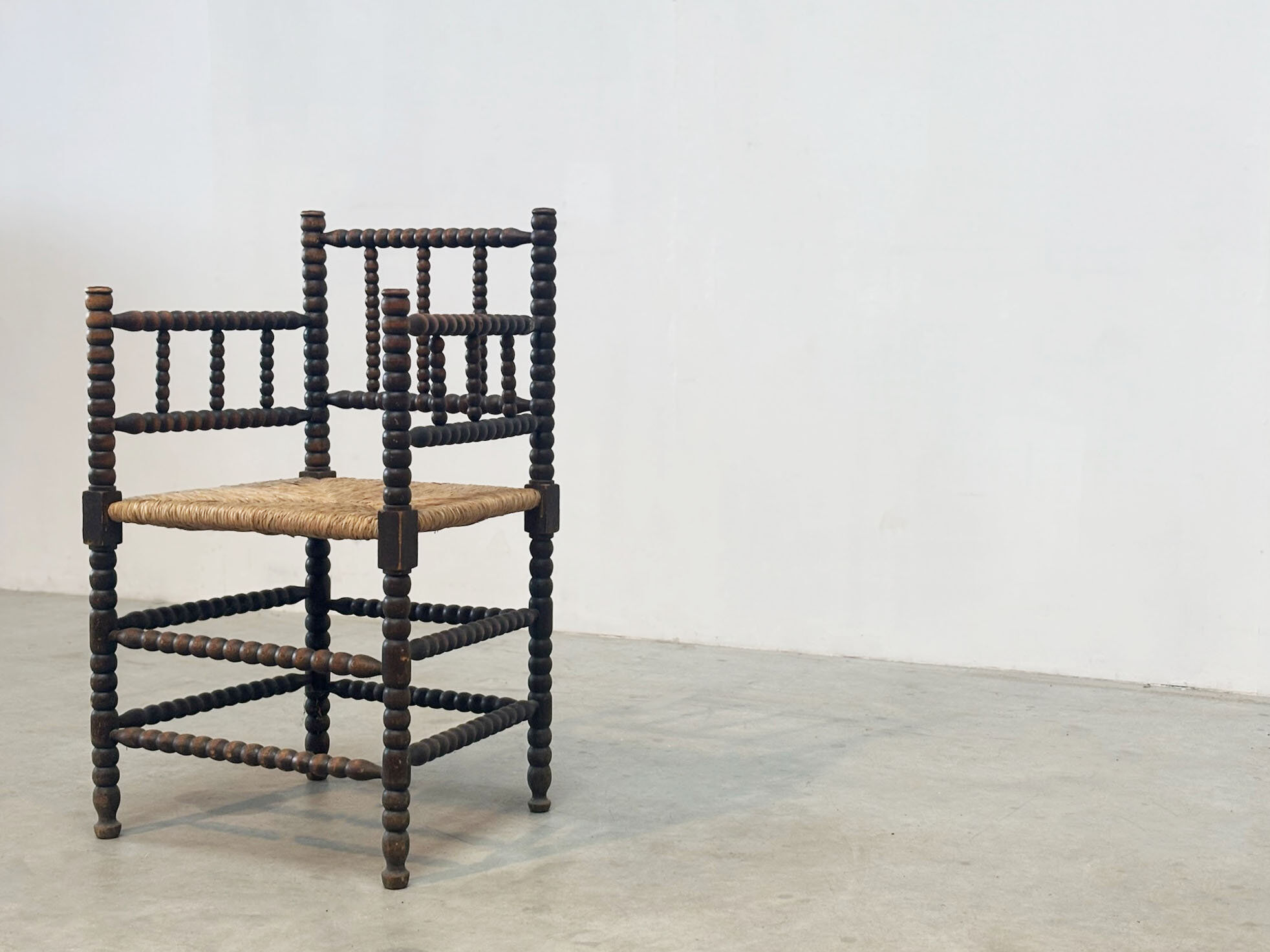 1930's Bobbin easy chair low back