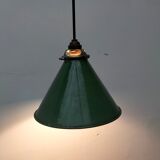 Old enamelled sheet metal lamp