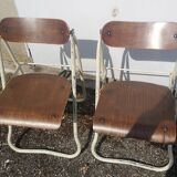 Pair of Bienaise model folding chairs from the Nelson brothers dating from the 1930s.